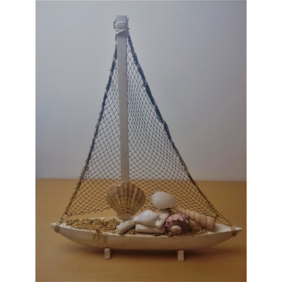 Διακοσμητική ξύλινη βάρκα DIAK-3