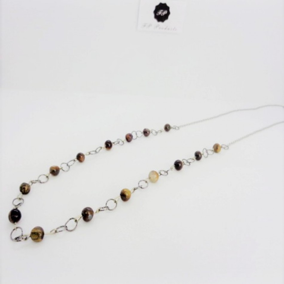 Χειροποίητο γυναικείο κολιέ ροζάριο- XGNKR-2