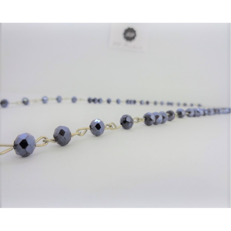 Χειροποίητο γυναικείο κολιέ ροζάριο- XGNK-3