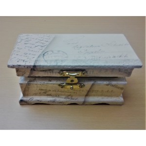 Ξύλινο κουτί μπιζουτιέρα decoupage Γράμματα XKSK-7