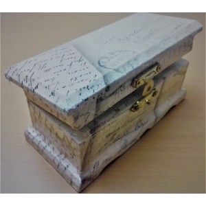 Ξύλινο κουτί μπιζουτιέρα decoupage Γράμματα XKSK-7
