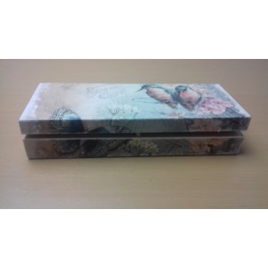 Ξύλινη κασετίνα decoupage Λουλούδια,πουλιά και πεταλούδα XKSK-8