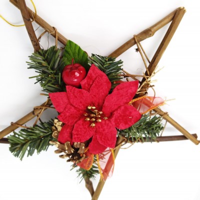 Χριστουγεννιάτικο ξύλινο πλεκτό αστέρι XR-6