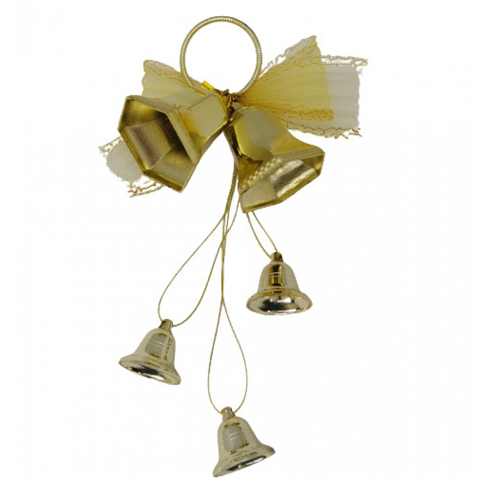 Χριστουγεννιάτικο διακοσμητικό πόρτας καμπανάκια κρεμαστά με φιόγκο XR-18