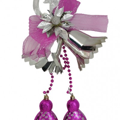 Χριστουγεννιάτικο διακοσμητικό πόρτας καμπάνες σκαλιστές με στολίδια XR-20