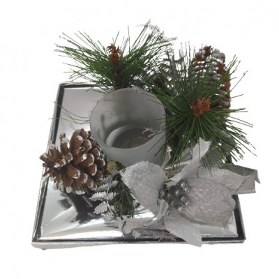 Χριστουγεννιάτικο κηροπήγιο με κλωνάρια XR-28