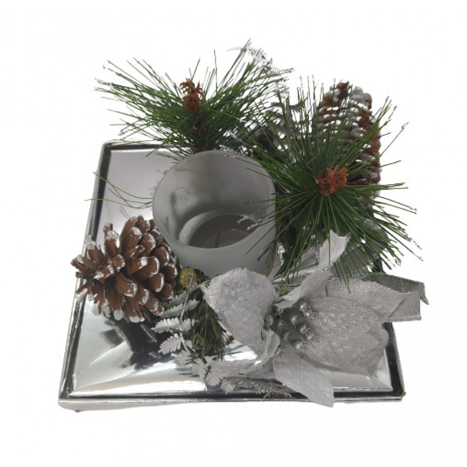 Χριστουγεννιάτικο κηροπήγιο με κλωνάρια XR-28