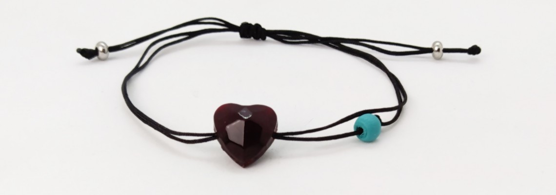 ΘEMA:  Βραχιόλι με χειροποίητη χάντρα από υγρό γυαλί.